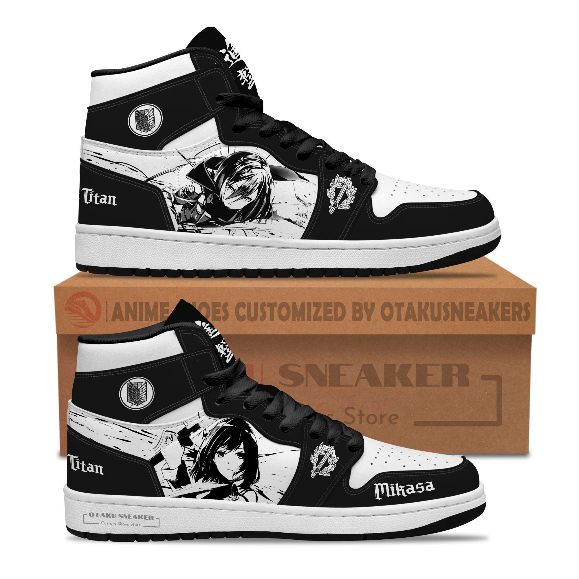 Mikasa Ackerman AoT JD1 Custom Shoe