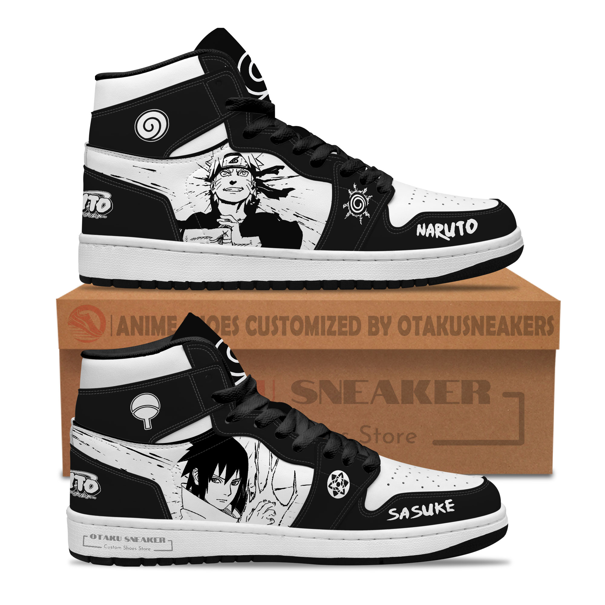 Uzumaki x Sasuke JD1 Custom Shoes