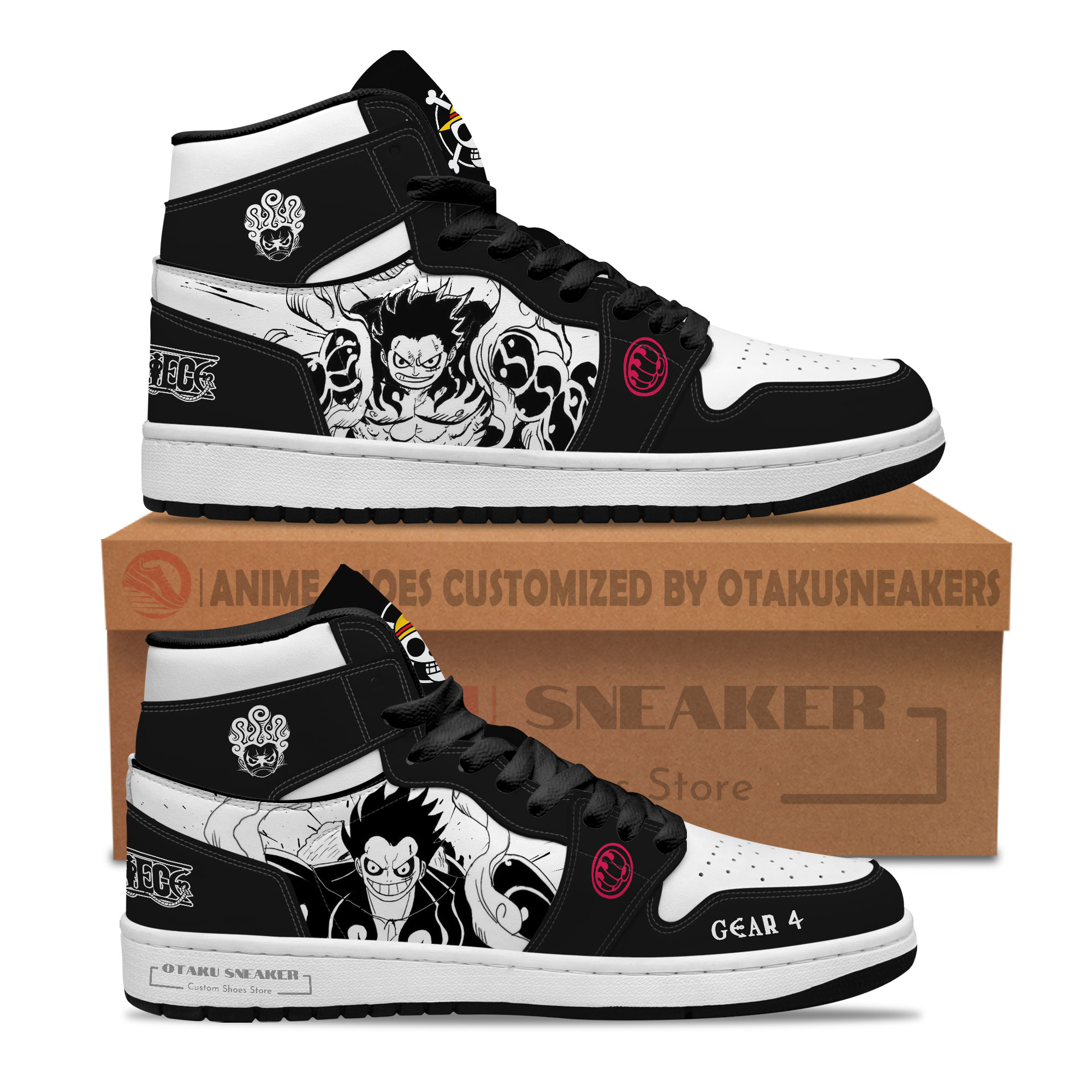 Luffy Gear 4 OP JD1 Custom Shoes