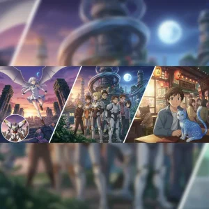 Collage of diverse anime scenes from 2025.